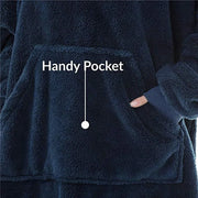 Winter Women Double-faced Fleece Hoodie Blanket Oversize Large Pocket Warm Couple Loose Sweatshirts Women And Men Robe