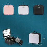 Cosmetic Case with Mirror Waterproof Leather Portable Travel Makeup Storage Bags